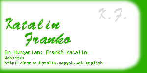 katalin franko business card