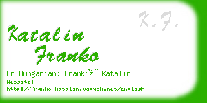 katalin franko business card